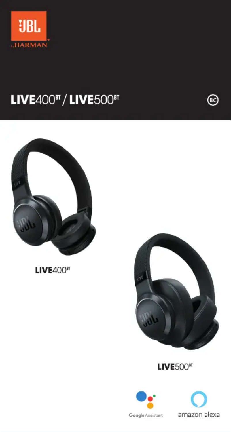 Page n°1 - Manuel utilisateur JBL Tune 500