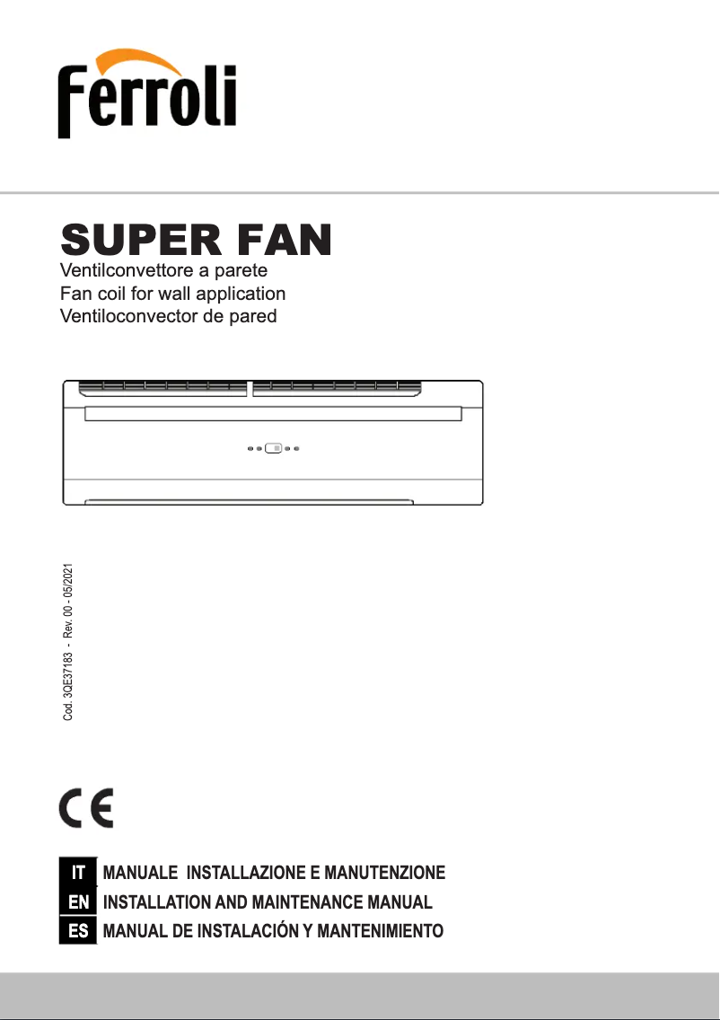 Page 1 de la notice Manuel utilisateur Ferroli Super Fan