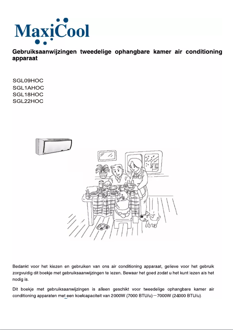 Page n°1 - Manuel utilisateur Maxicool SGL-22HOC