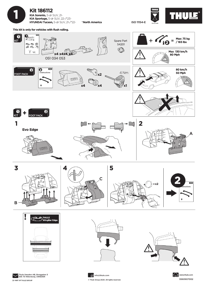 Page n°1 - Manuel utilisateur Thule Kit 186112
