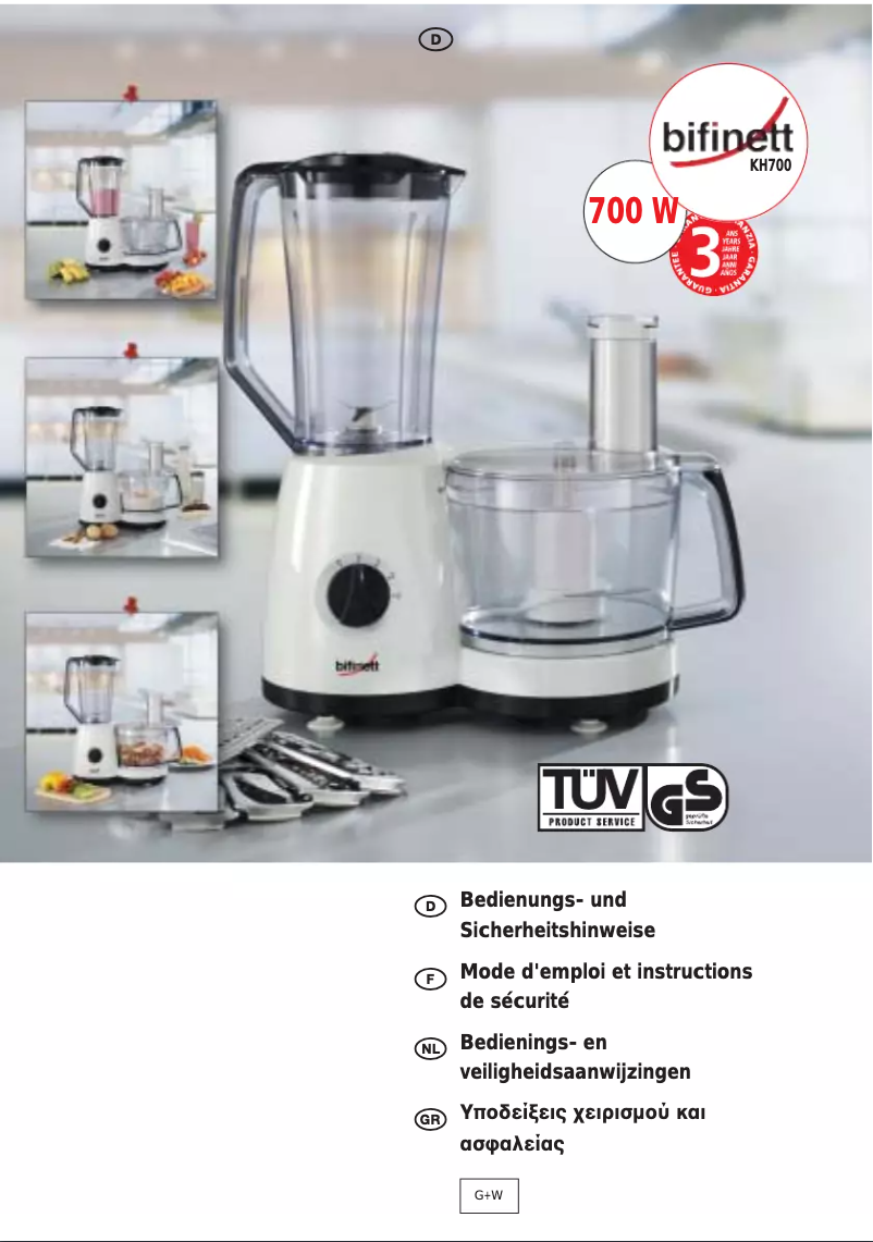 Page n°1 - Manuel utilisateur Bifinett KH 700
