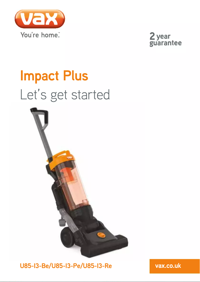 Página 1 del manual Manual de usuario Vax Impact Plus U85-I3-Be