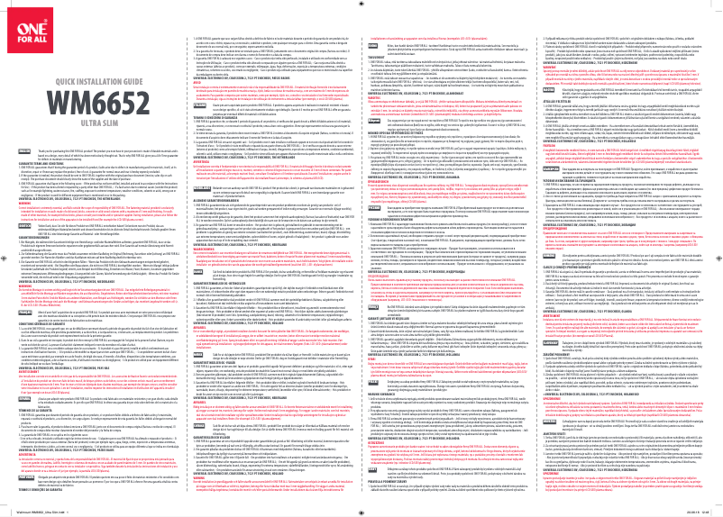 Page 1 de la notice Manuel utilisateur One for all WM6652