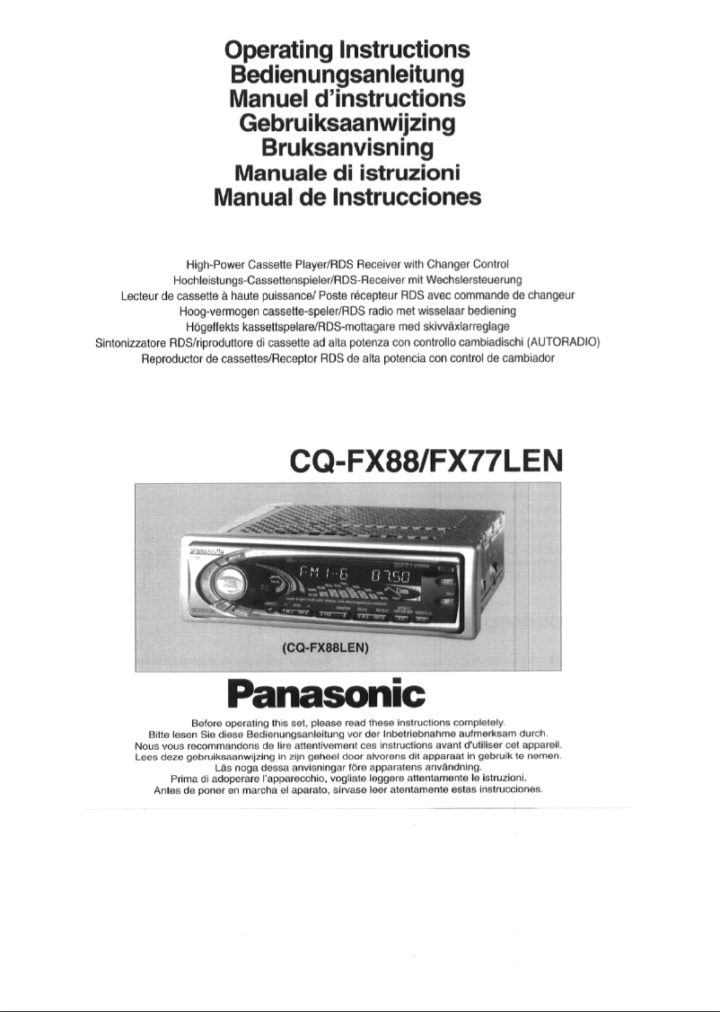 Image de la première page du manuel de l'appareil CQ-FX77