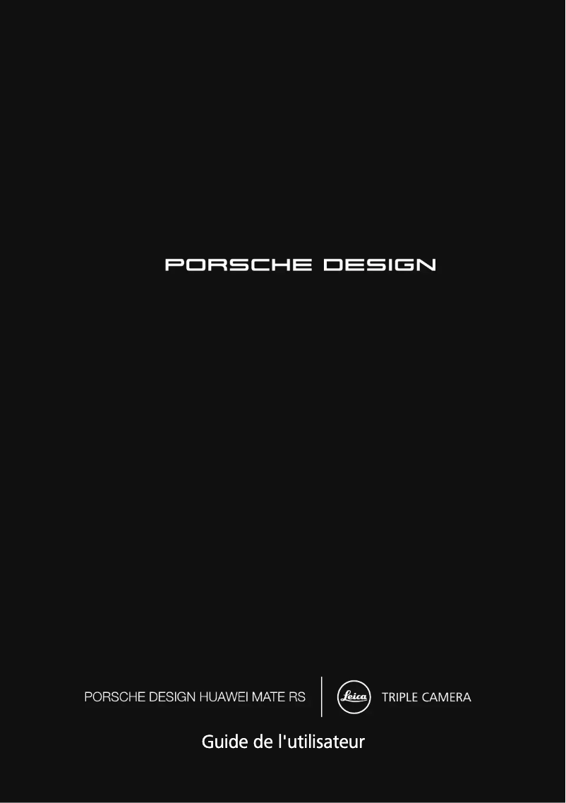 Image de la première page du manuel de l'appareil Mate RS Porsche design