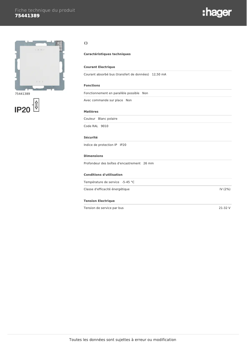 Image de la première page du manuel de l'appareil 75441389