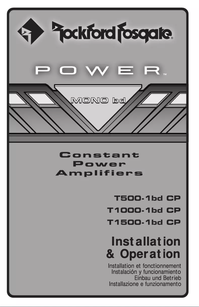 Page 1 de la notice Manuel utilisateur Rockford Fosgate Power T2500-1bdCP