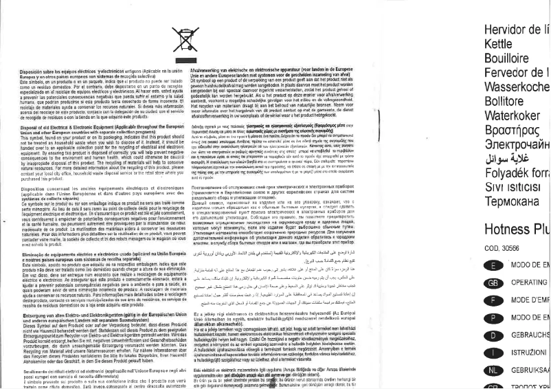 Page 1 de la notice Manuel utilisateur Palson Hotness Plus 30566