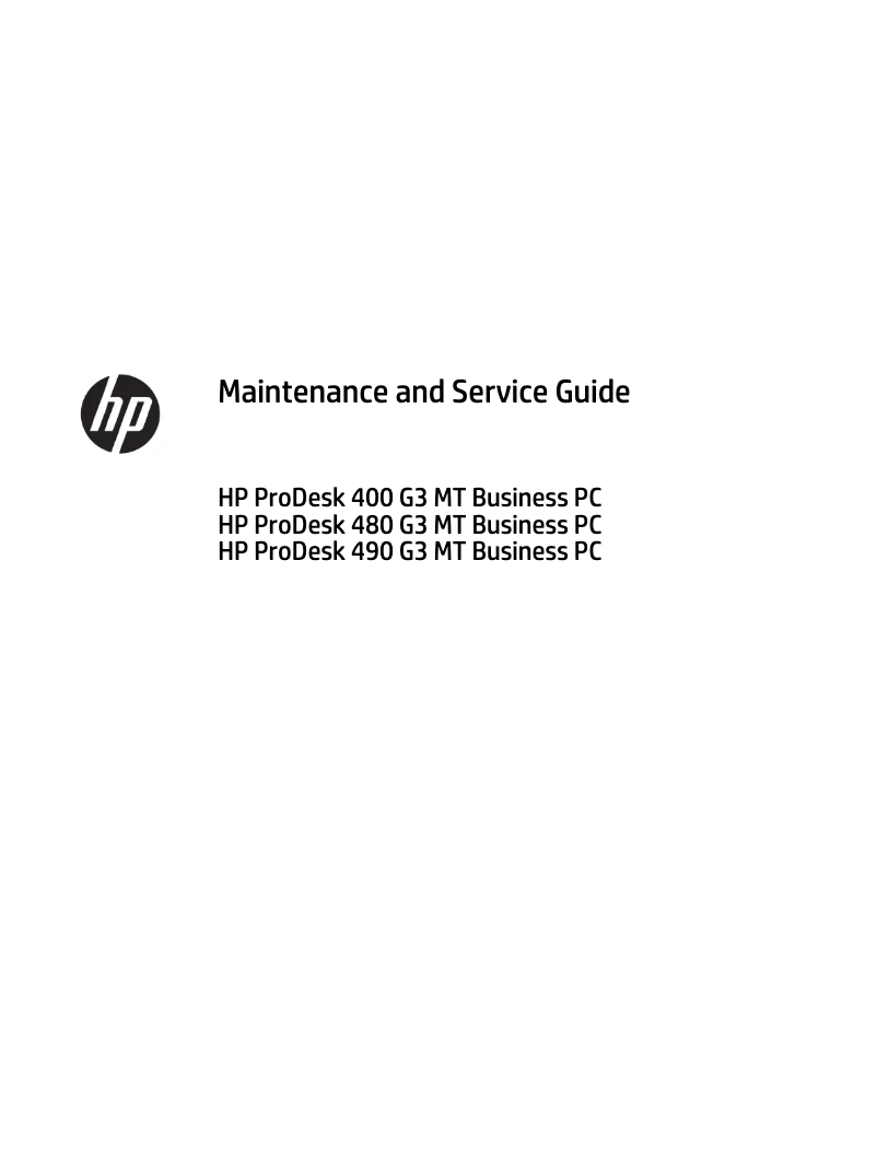 Image de la première page du manuel de l'appareil ProDesk 490 G3 MT