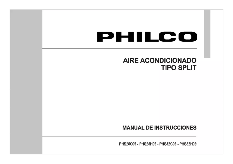 Page n°1 - Manuel utilisateur Philco PHS25H09