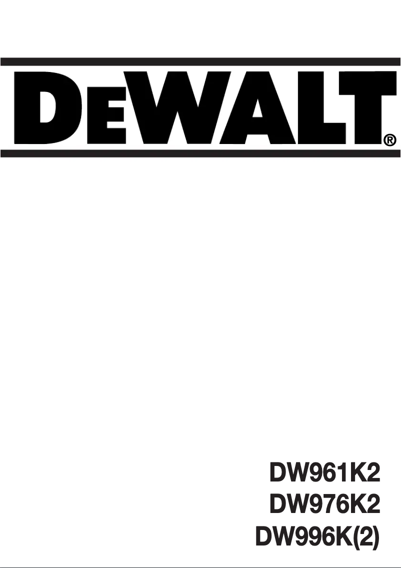 Image de la première page du manuel de l'appareil DW976K2