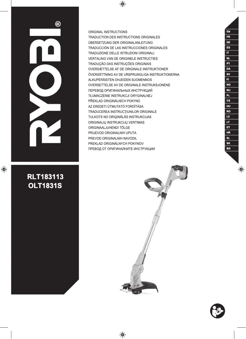 Page 1 de la notice Manuel utilisateur RYOBI RLT183113