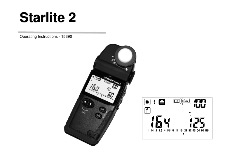 Image de la première page du manuel de l'appareil Starlite 2