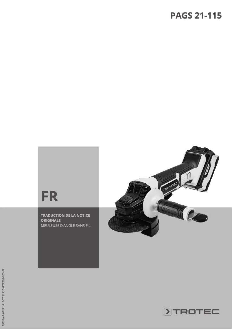 Page n°1 - Manuel utilisateur Trotec PAGS 21-115