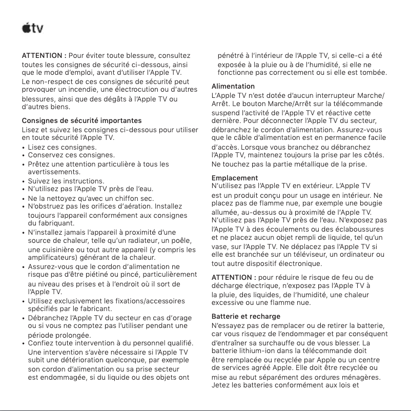 Image de la première page du manuel de l'appareil TV 4K