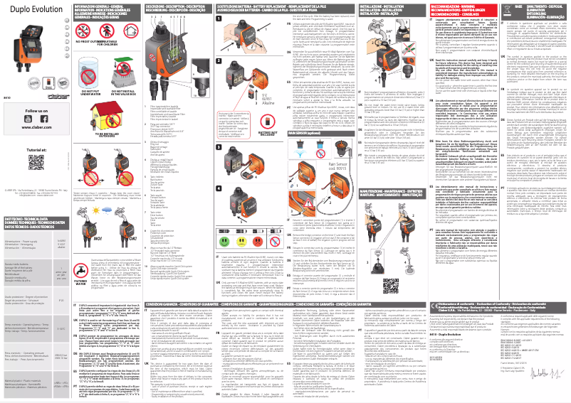 Page n°1 - Manuel utilisateur Claber Aquadue Duplo Evolution 8410