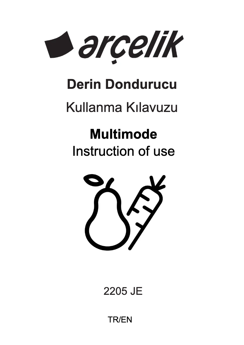 Page 1 de la notice Manuel utilisateur Arçelik 2205 JE