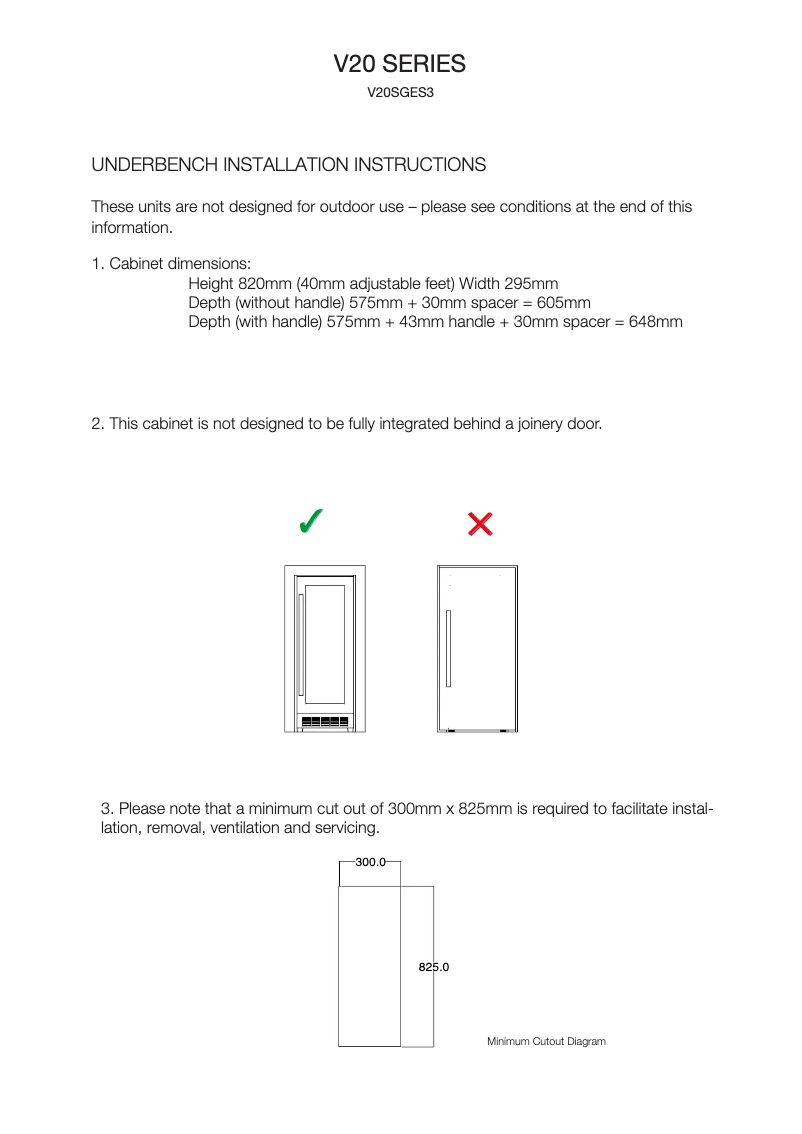 Page n°1 - Manuel utilisateur Vintec V20BVCS3