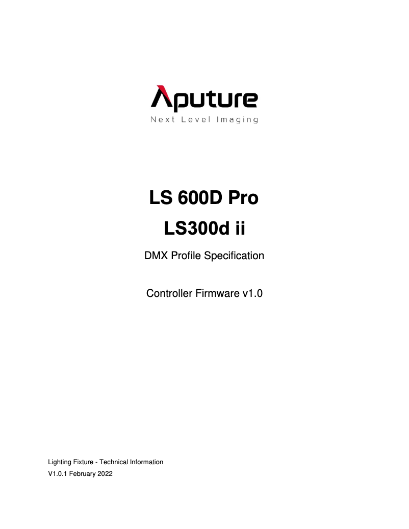 Page 1 de la notice Fiche technique Aputure LS 300d II