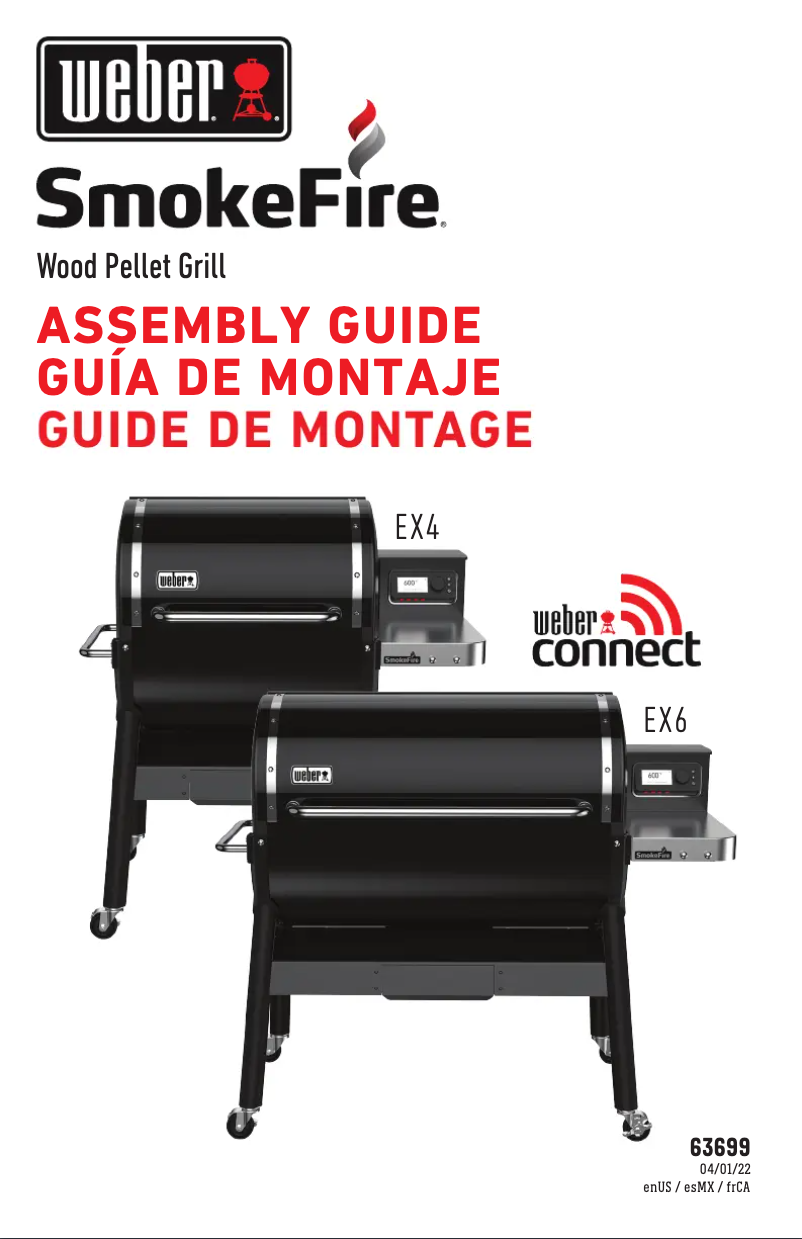 Page 1 de la notice Instructions / montage Weber SmokeFire EX4