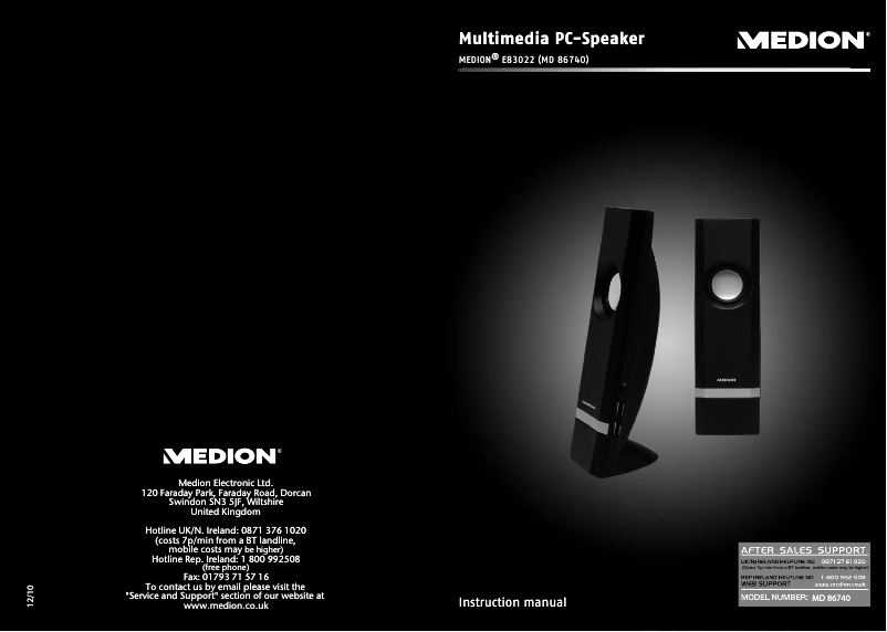 Page 1 de la notice Manuel utilisateur Medion LIFE E83022 (MD 86740)