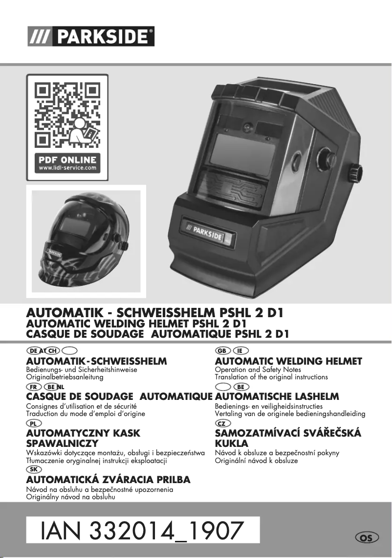 Page n°1 - Manuel utilisateur Parkside PSHL 2 D1