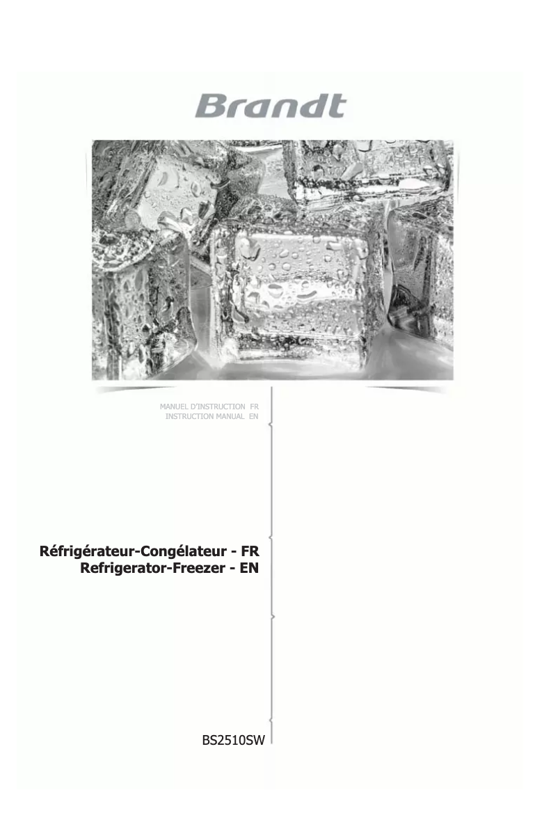 Página 1 del manual Manual de usuario Brandt BS2510SW