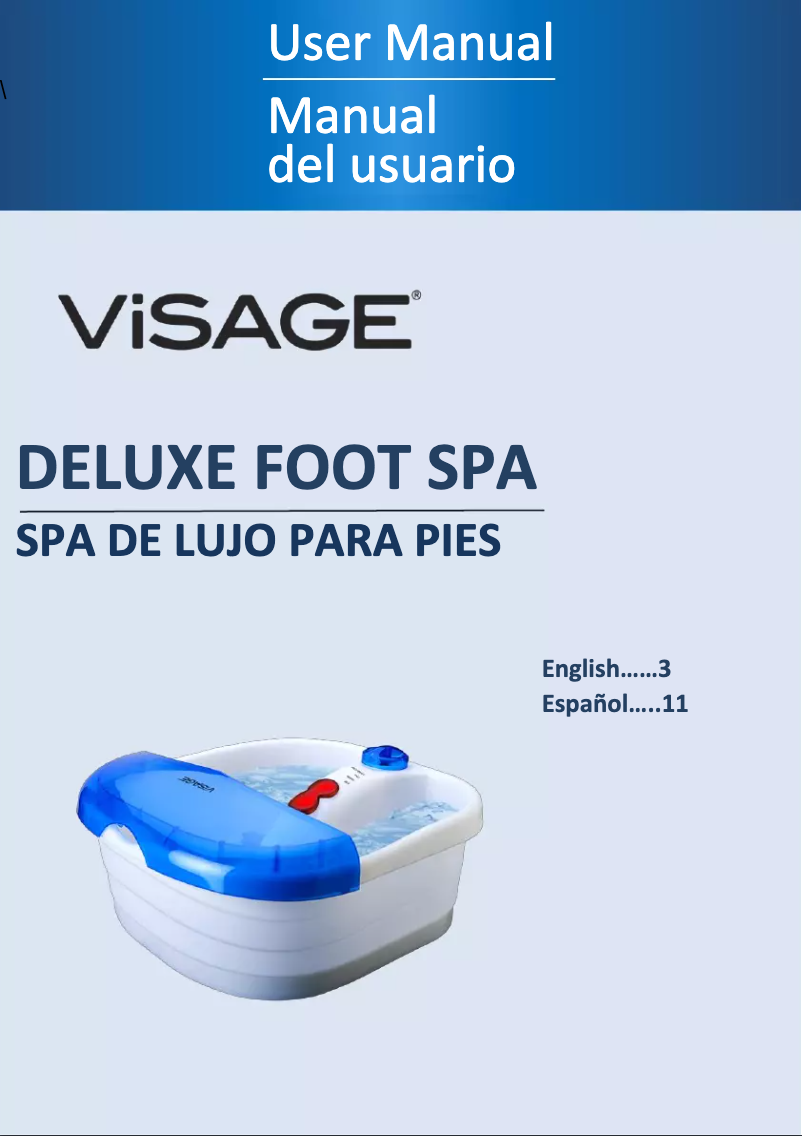 Page 1 de la notice Manuel utilisateur Visage Deluxe Foot Spa with Heat FM-588D