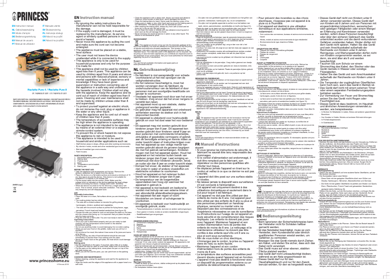 Page n°1 - Manuel utilisateur Princess Raclette Pure 8