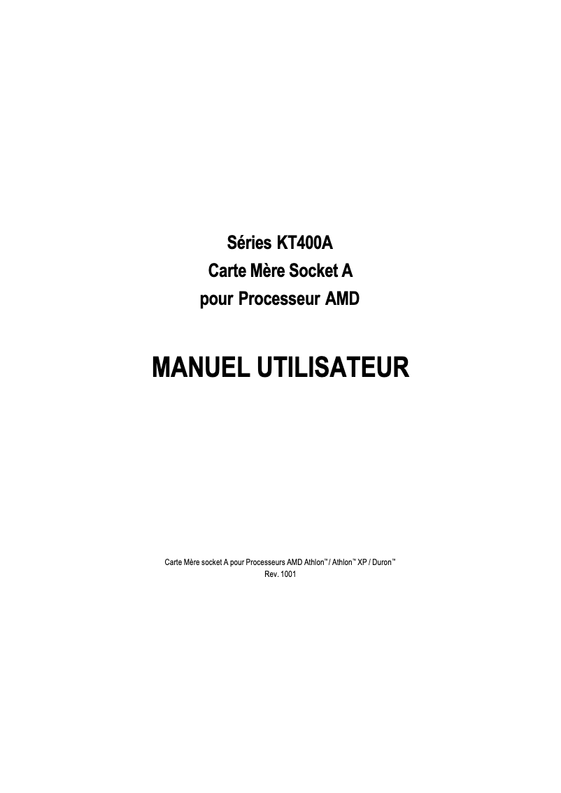 Image de la première page du manuel de l'appareil GA-7VAXP-A Ultra