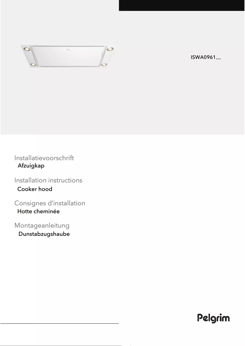 Page 1 de la notice Guide d'installation Pelgrim ISWA0961MAT