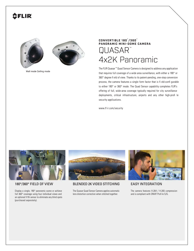 Page 1 de la notice Fiche technique FLIR Quasar CM-6308