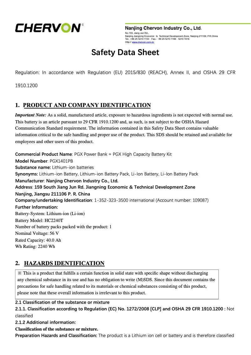 Image de la première page du manuel de l'appareil PGX1401PB