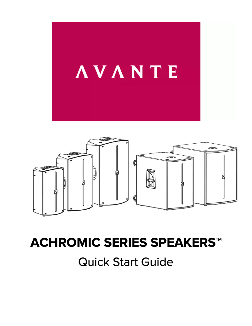 Page n°1 - Manuel utilisateur Avante Achromic A18S