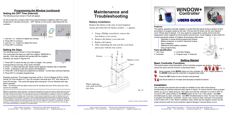Page n°1 - Manuel utilisateur Nelson 1000 Series On/Off Valves