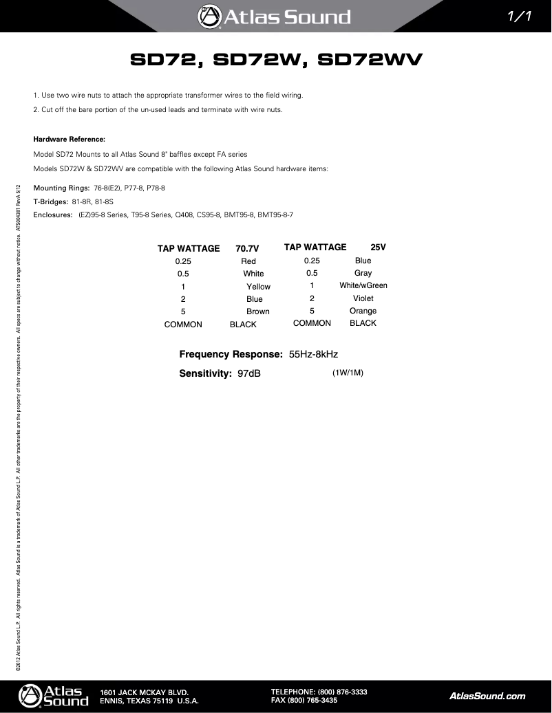 Image de la première page du manuel de l'appareil SD72