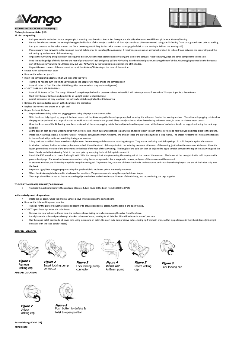 Page n°1 - Manuel utilisateur Vango Kalari 520