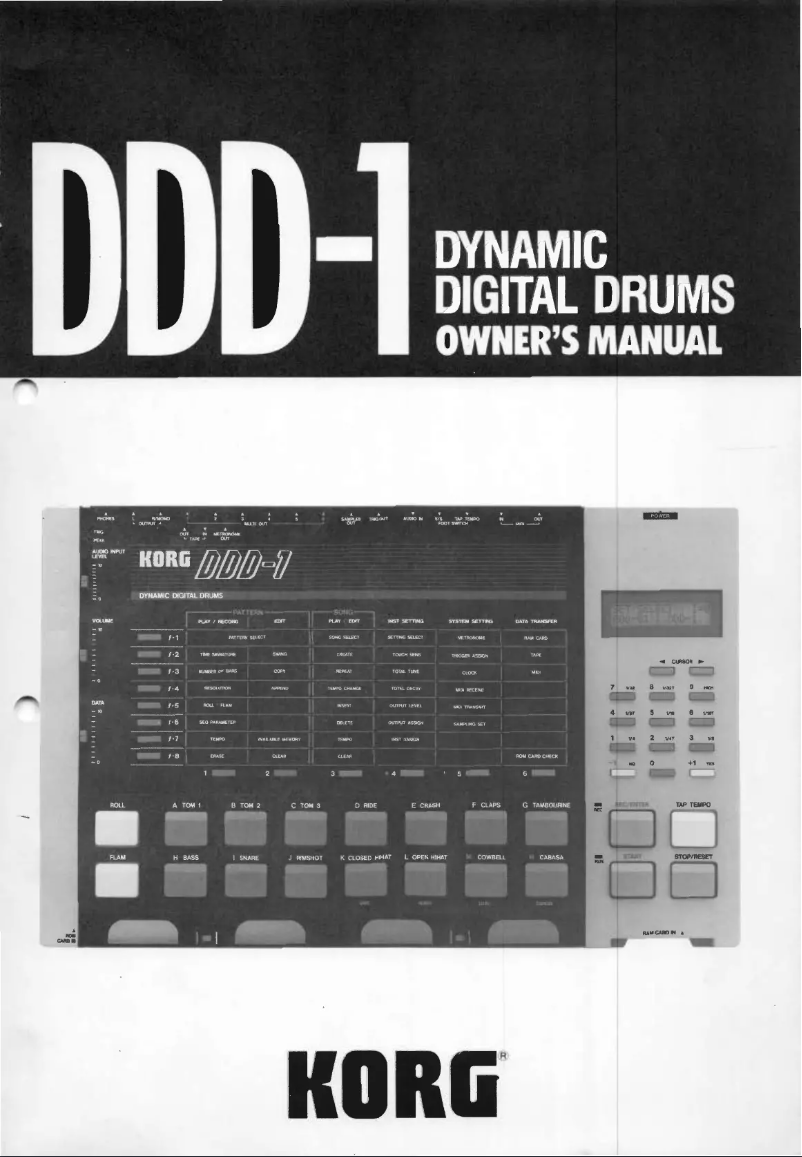 Page n°1 - Manuel utilisateur Korg DDD-1