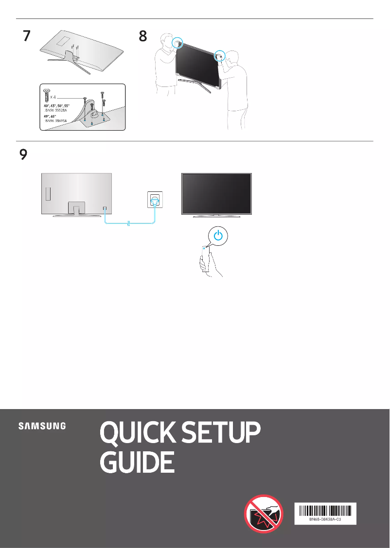 Page 1 de la notice Guide d'installation Samsung UN50MU6300F