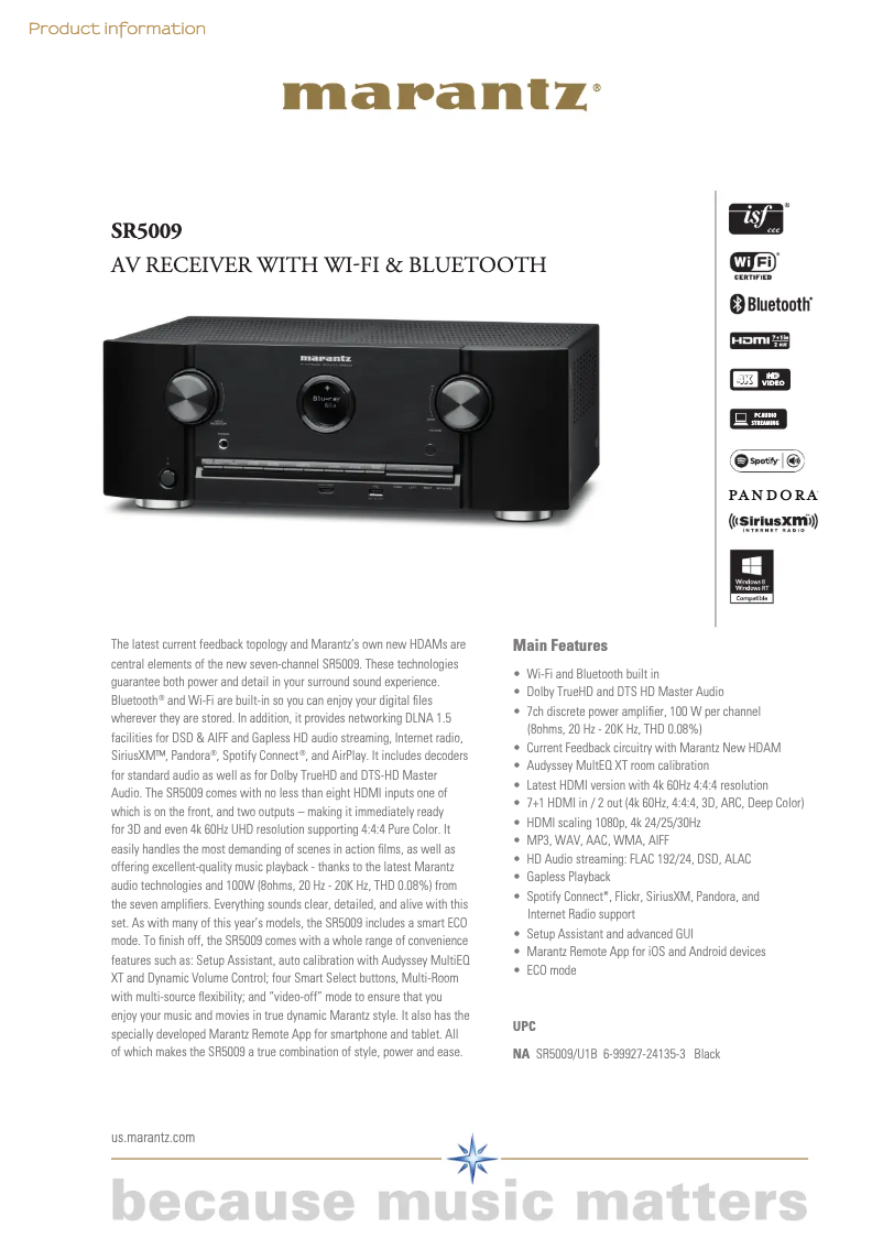 Image de la première page du manuel de l'appareil SR5009