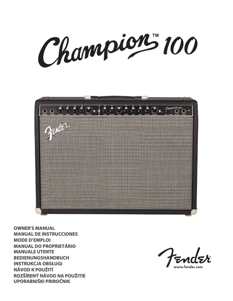 Image de la première page du manuel de l'appareil Champion 100