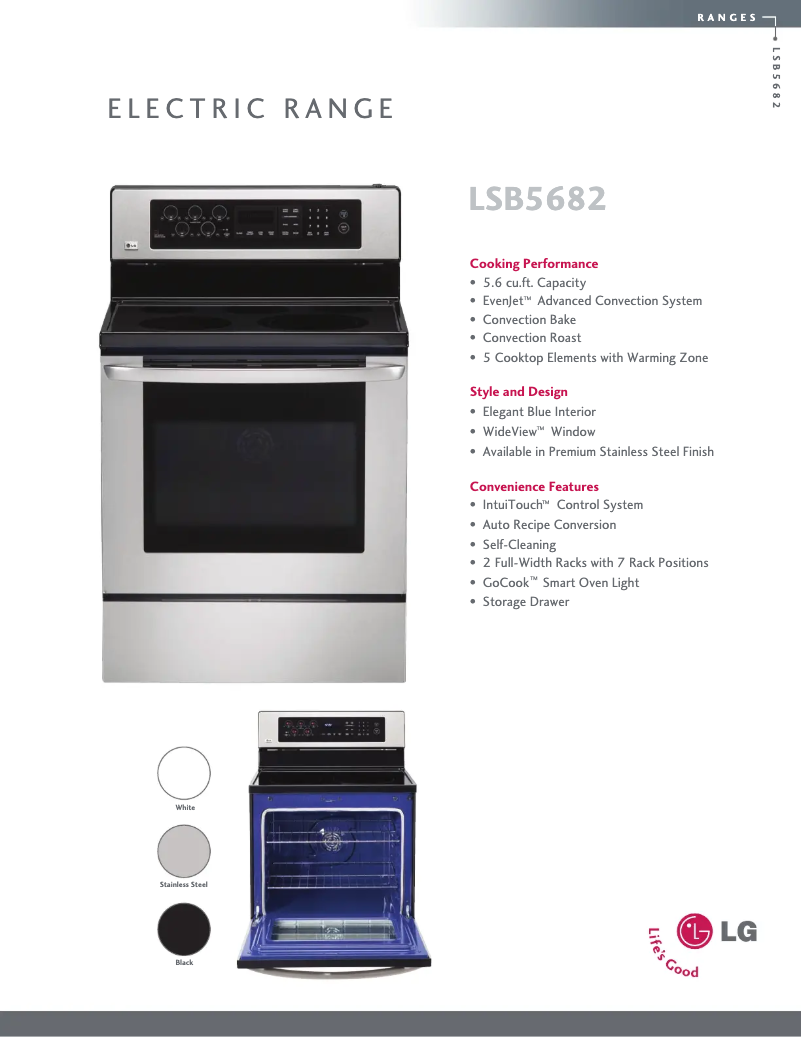 Página 1 del manual Ficha técnica LG LSB5682SS