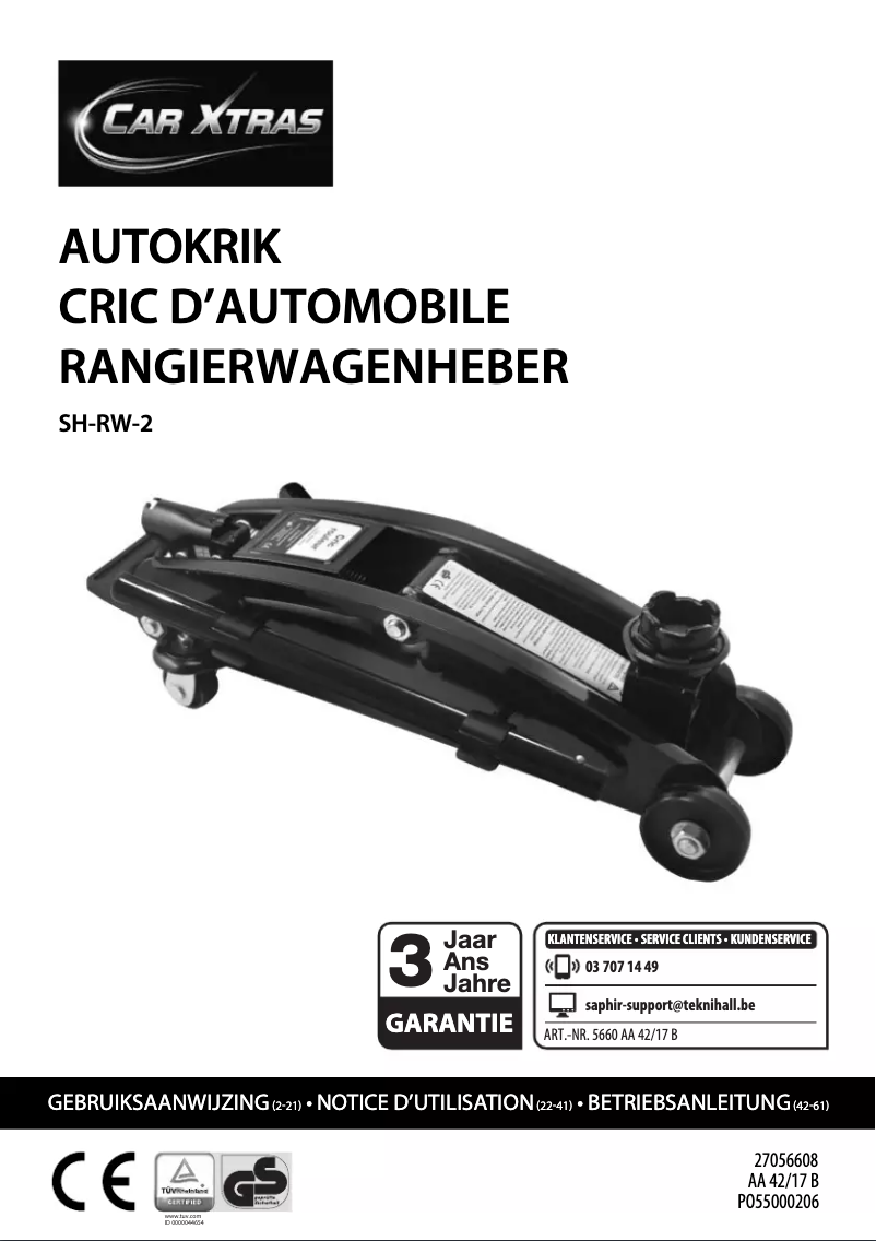 Page n°1 - Manuel utilisateur Car Xtras SH-RW-2
