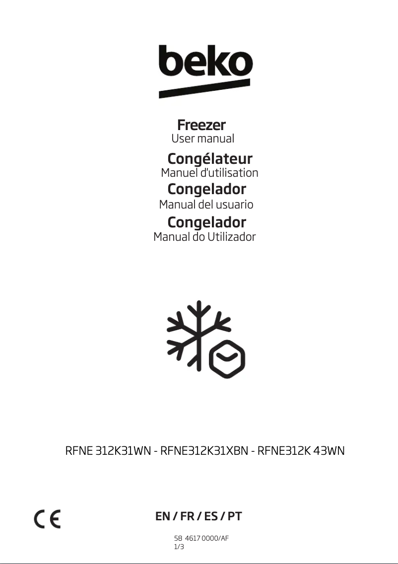 Page n°1 - Manuel utilisateur Beko RFNE312K31WN