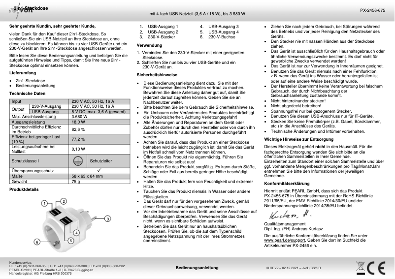 Image de la première page du manuel de l'appareil PX-2457-944