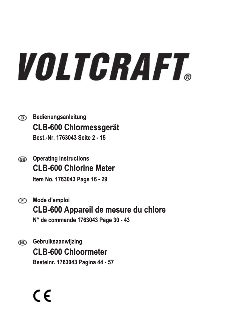 Page 1 de la notice Manuel utilisateur Voltcraft CLB-600