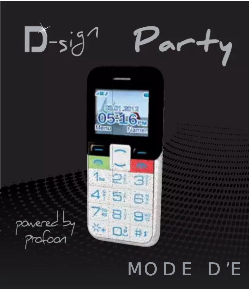 Page 1 de la notice Manuel utilisateur Profoon D-Sign-Party