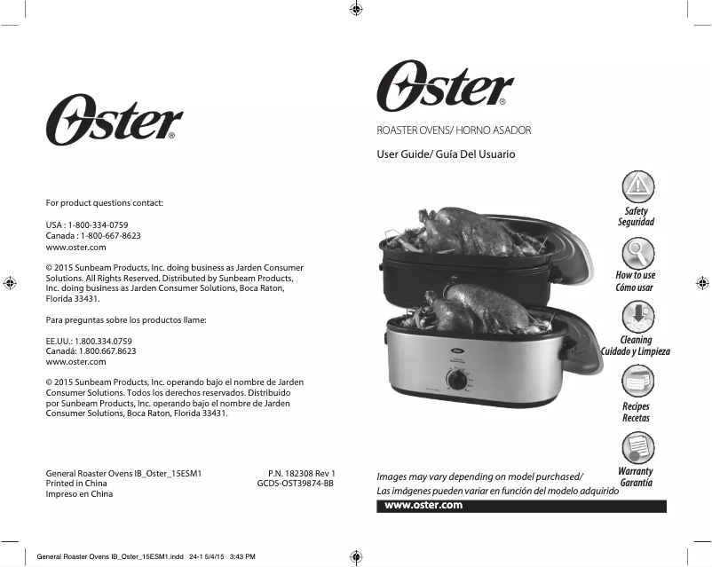 Page 1 de la notice Manuel utilisateur Oster CKSTRS18-NP