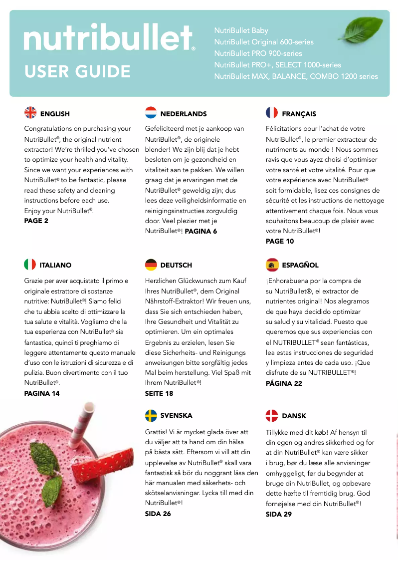 Page n°1 - Manuel utilisateur Magic Bullet Combo