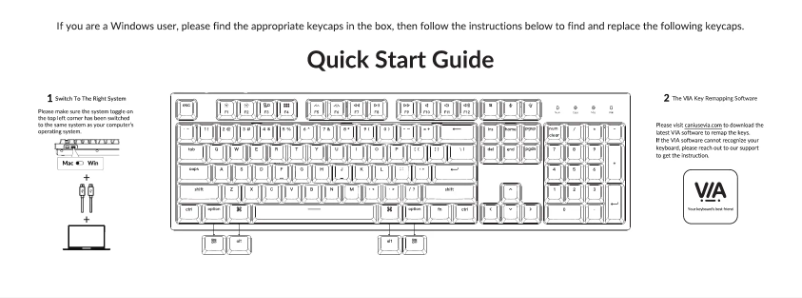 Página 1 del manual Guía de inicio rápido Keychron C2 Pro